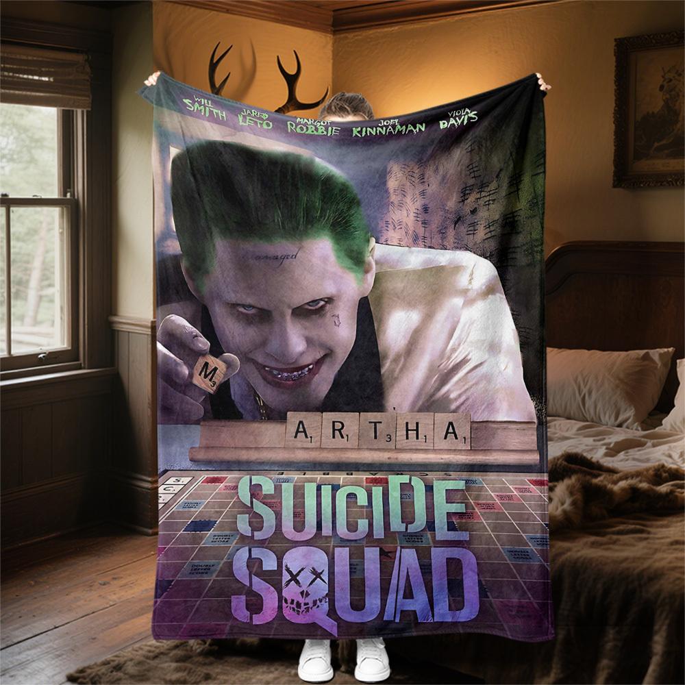 1PC Suicide Squad Outdoor Flannel Blanket Soft Plush Decor for Picnics, camping,Bedroom, Playroom, Office1155A
