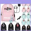 Mochila Estampada Roblox com Porta de Carregamento USB e Grande Capacidade para Estudantes e Viagens