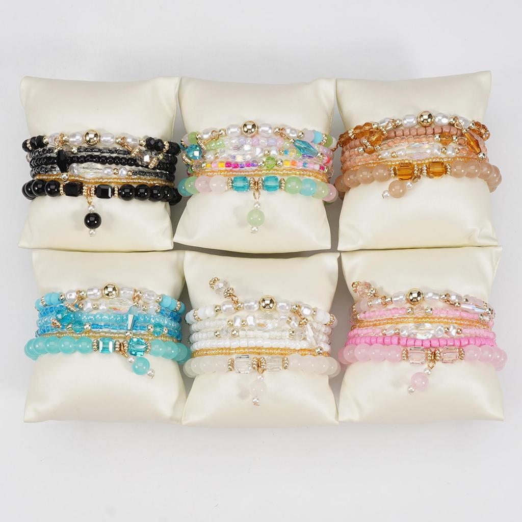 Bohemian Handmade Beaded Women's Bracelet Set - 6 Romantic Pieces