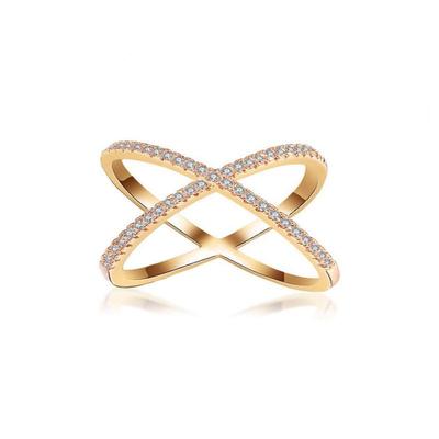 Geometrischer Ring mit Zirkonia-Einlage - Europäisches & Amerikanisches Mode-Accessoire für Damen