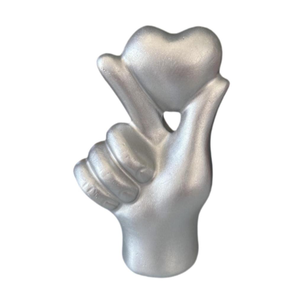 Hand Gesture Heart Finger Statue Love Gesture Sculpture Resin Figurine for Bar Nightstands Fireplace Bedroom Valentine's Day