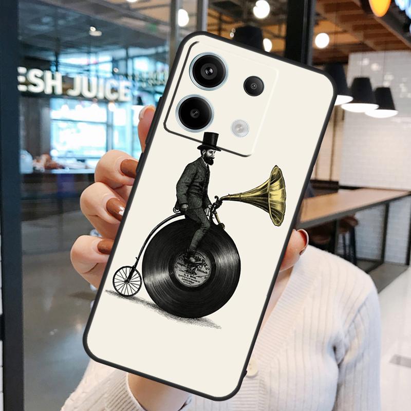 

Vinyl Record Retro Case For Xiaomi Redmi Note 15 Pro Plus 10 11 12 13 14 Pro Redmi 15 15C 10C 12C 13C 14C Cover Redmi Note 14 5G