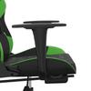 Gaming Chair with Massage Function & Footrest Black & Green Artificial Leather