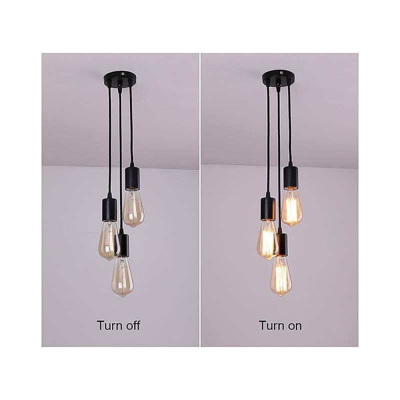 Simple Modern Three-Head Retro Pendant Lamp for Living Room, Bedroom, Kitchen, or Bedside