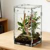 Acrylic Jumping Spider Enclosure Escape Proof Reptile Feeding Tank Ventilated Transparent Reptile Habitat Front Opening