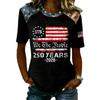 Women Casual Short Sleeve T Shirt Crew Neck Patriotic Letter Print Top Slim Fit Lightweight Tee for Everyday Wear