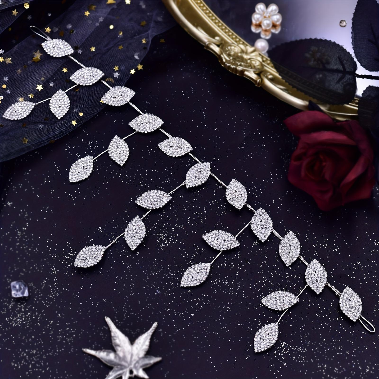 

1 шт. изысканный серебристый головной убор из сплава, цепочка на голову со стразами, ювелирные изделия на голову, свадебные аксессуары