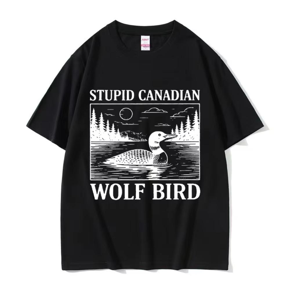 Heated Rivalry Cotton T Shirts Stupid Canadian Wolf Bird Funny Graphic TShirt Unisex Women Casual Fashion Short Sleeve Male Tshirt