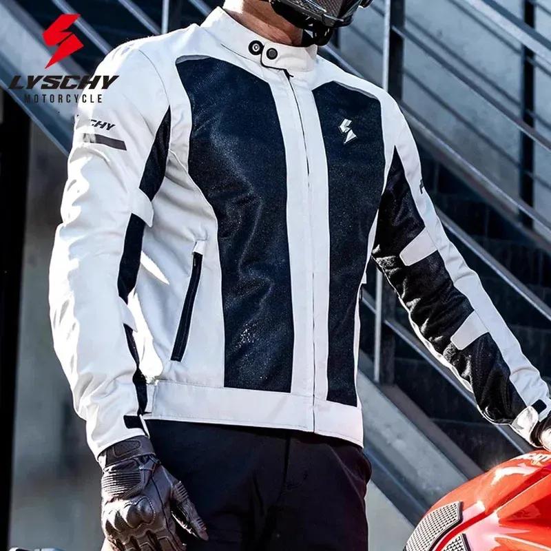 LYSCHY Motorcycle Jacket Pants Summer Mesh Breathable Motorbike Jacket Men Women CE2 Level Protective Anti-fall Motocross Jacket