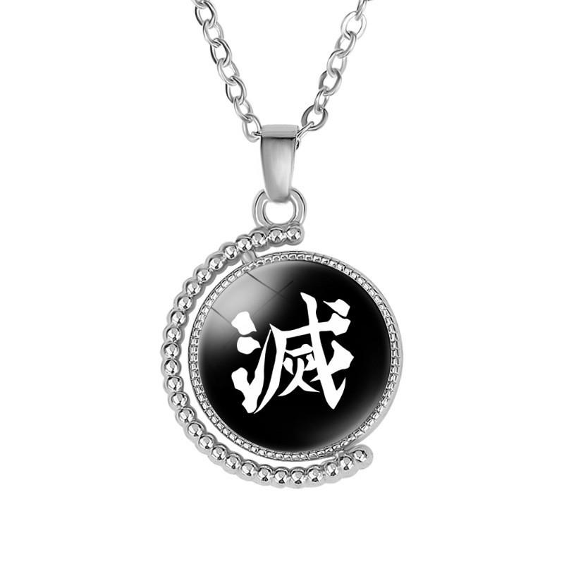 

2022 Summer Collection Demon Slayer Pendant Necklace With Cross Chain Design 12