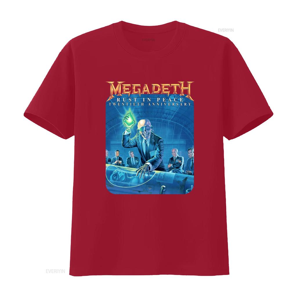 Mega deth Rust In Peace Twentieth Anniversary T Shirt Rock Band Tribute vintage Washed Unisex graphic Versatile streetwear