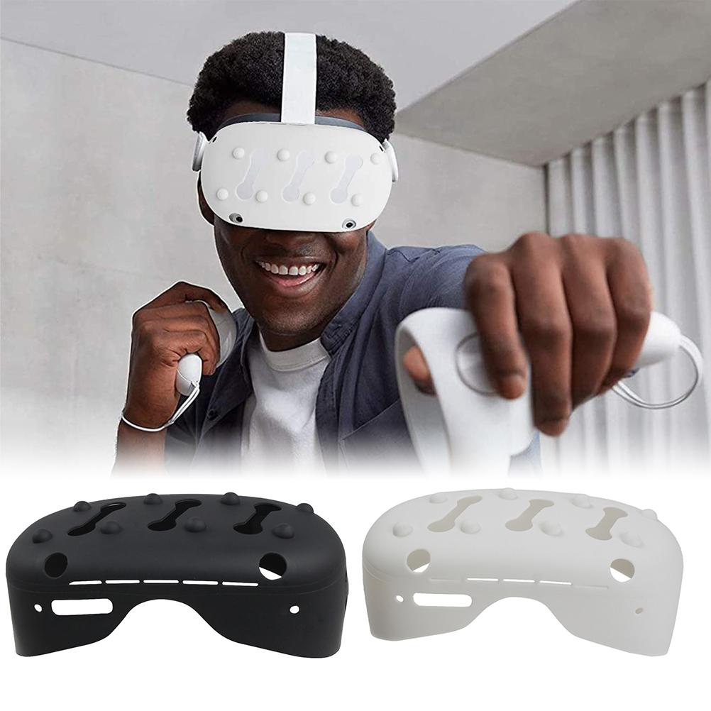 

Защитный чехол для VR-гарнитуры, совместимый с Oculus Quest 2, силиконовый чехол, ударопрочная гарнитура чёрный