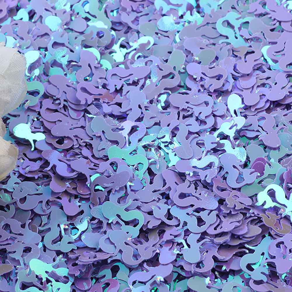 15 g/Packung Meerjungfrau-Konfetti mit 13 mm glänzenden Pailletten für Babyparty, Geburtstagsfeier, Tischstreuung, Handarbeitszubehör, DIY-Dekorationszubehör