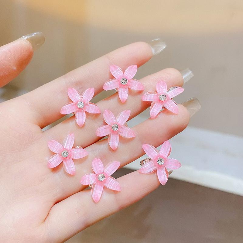 

10/40PCS Set Hair Clip Braided Hair Small Flower Hair Buttons Hairpin Girl Cute Headdress Girl Mini Hair Claw Hair Accessories Size fits all