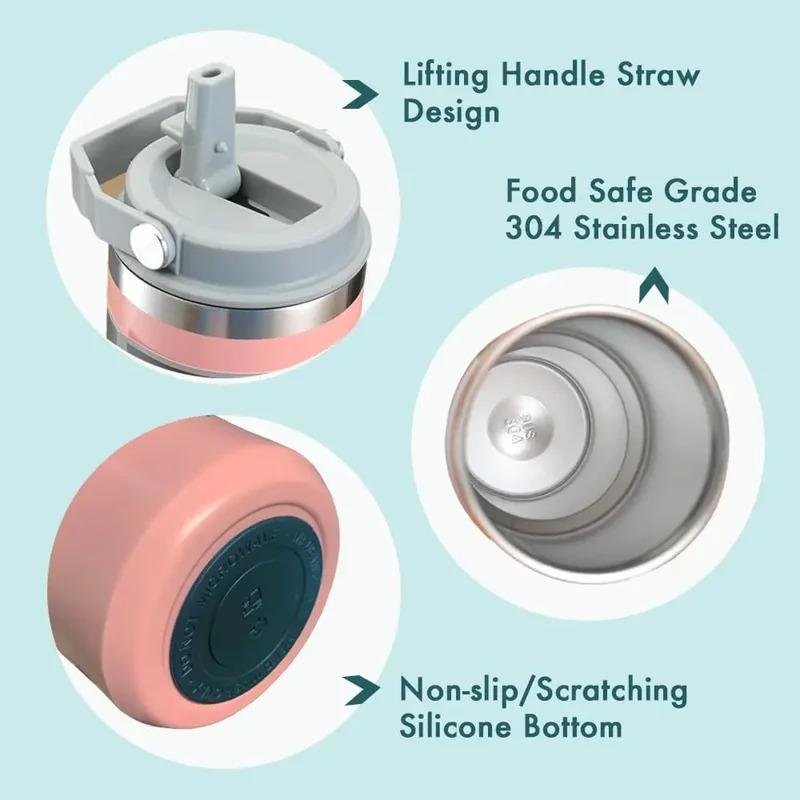 1 piece vacuum cup with lid, stainless steel easy to carry, colorful handle insulated cup tote handle 30 oz