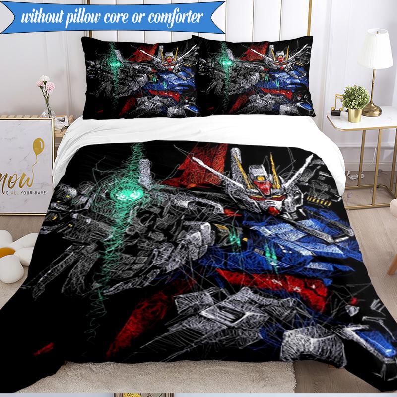 Mecha Armor Robotic Design 3pcs K-pop music group Bedding set,Ideal for Bedroom, Dormitory,Including Duvet Cover And 2pcs Pillowcases,Fan gifts
