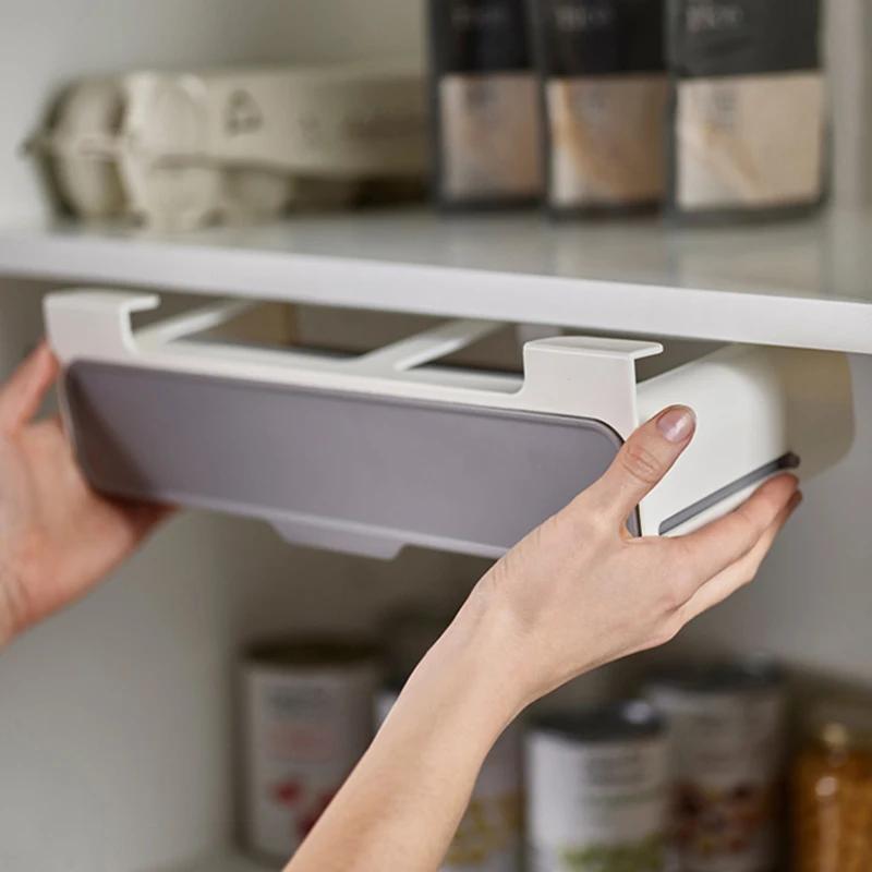 Kitchen Seasoning Bottle Storage Rack Spice Rack Self-adhesive Wall-mounted Under-Shelf Spice Organizer Kitchen Storage Rack