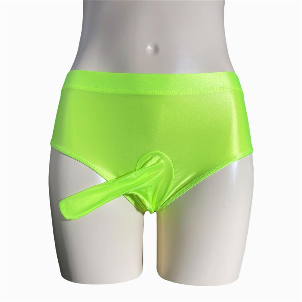 Sexy Men Satin Smooth Cock Ring Briefs Gym Leggings U Convex Pouch Lingerie Shorts Slip Panties Elastic G-String Underwear
