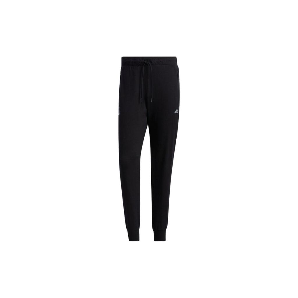 Adidas Wuji Series Solid Color Slim Mid-Rise Breathable Tapered Knit Joggers Men Bottoms Black GP0860