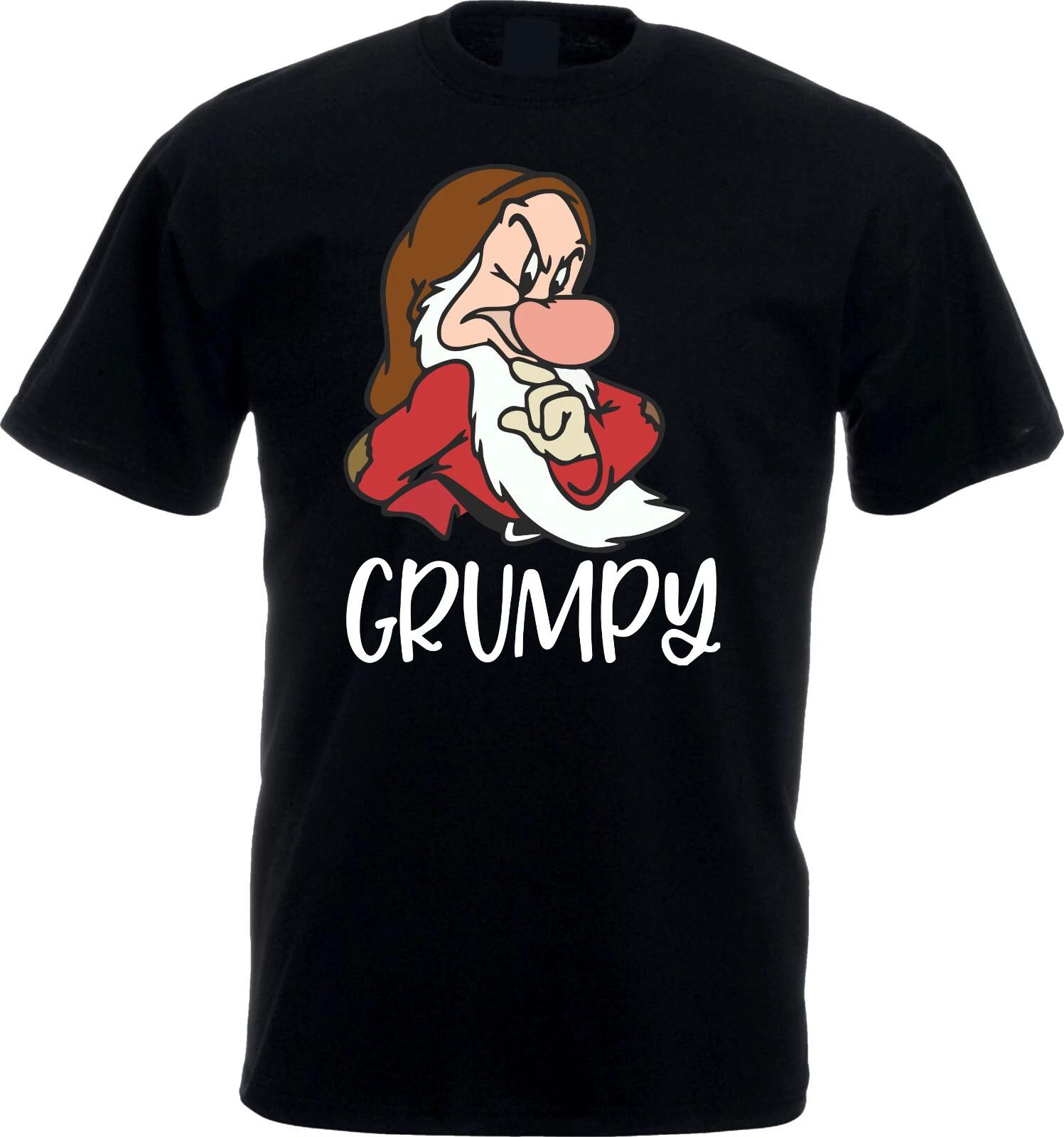 Grumpy Dwarf 100% Cotton T-shirt Mens Tees Top, Grumpy Dwarf Snow White Shirt, Christmas, Unisex Tee Top L