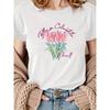 Botanical Flower Tulip Blown Coleoptile Wheat Graphic Print Women's Spring - Summer Short - Sleeve Crew