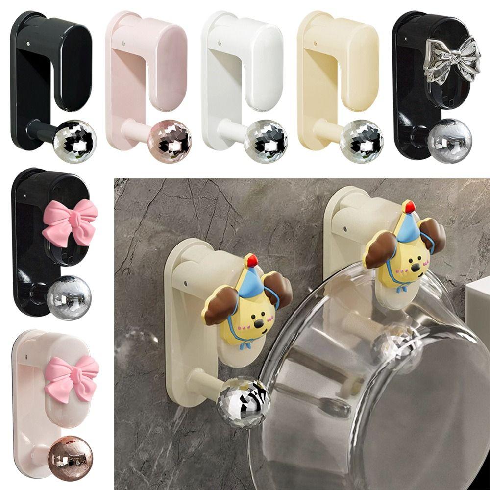 

Traceless Washbasin Holder Punch-free Washbowl Storage Rack Durable Basin Hook Bathroom Solid Pink