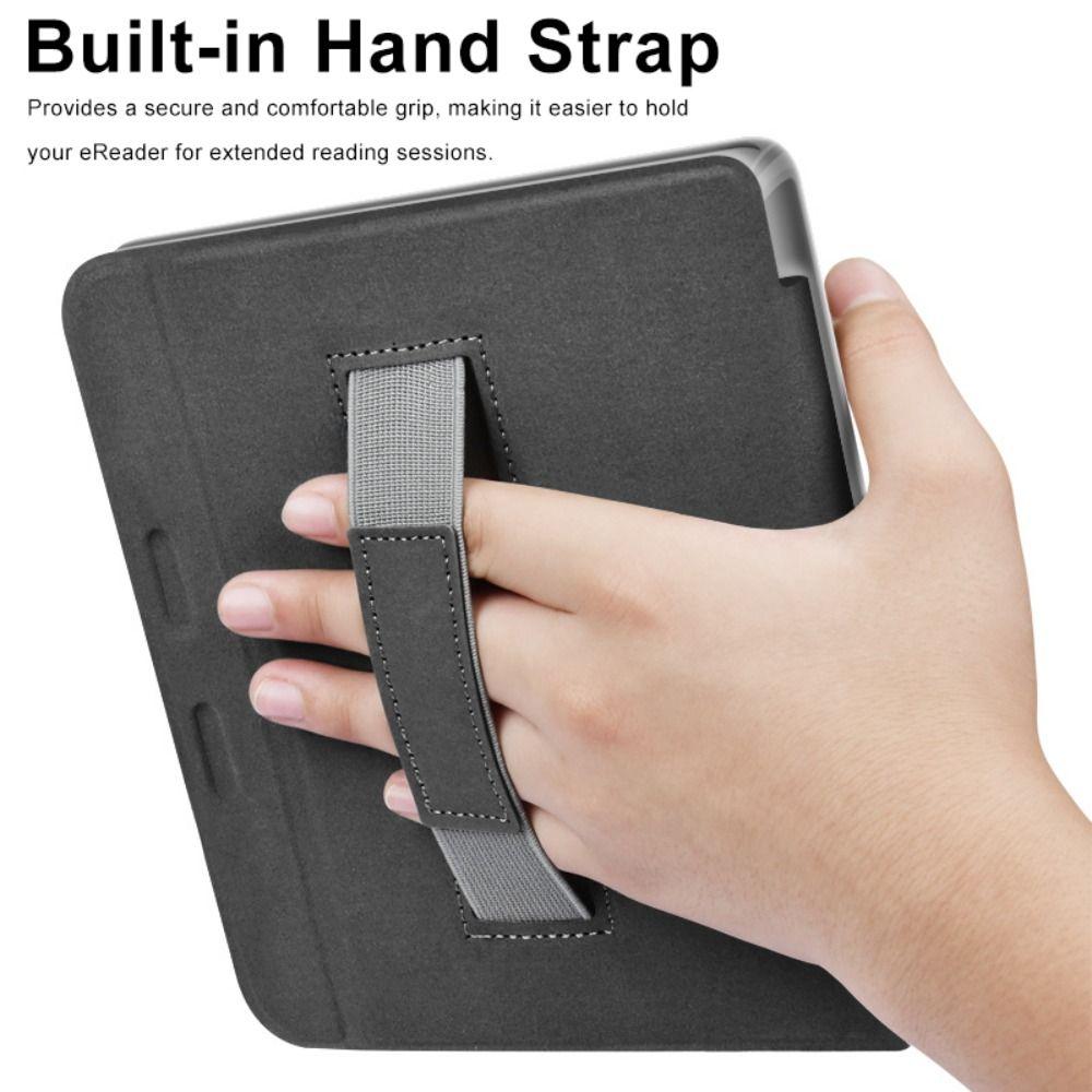 7 inch e-Reader Case Auto Wake/Sleep with Hand Strap Smart Cover Wear Resistant Acrylic Protective Shell for KOBO Libra Color/2