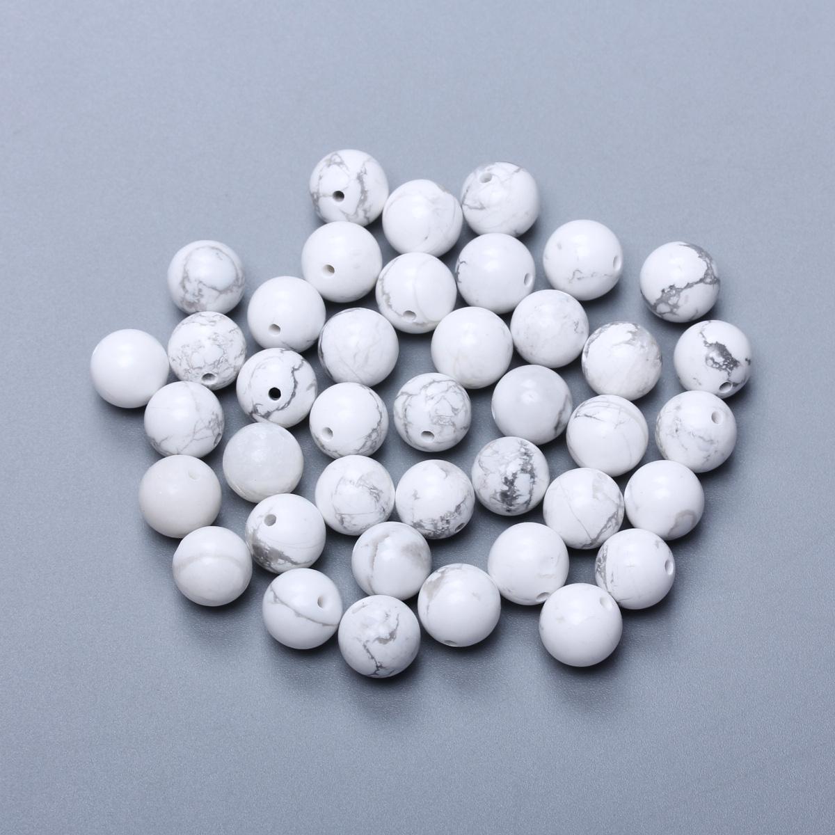 

4/6/8/10/12 мм 60-20 шт. Белый Хаулит Бирюзовые бусины россыпью Круглые натуральные камни для изготовления ювелирных изделий DIY ожерелья Аксессуары Ювелирные изделия Аксессуары 8mm 40Pcs