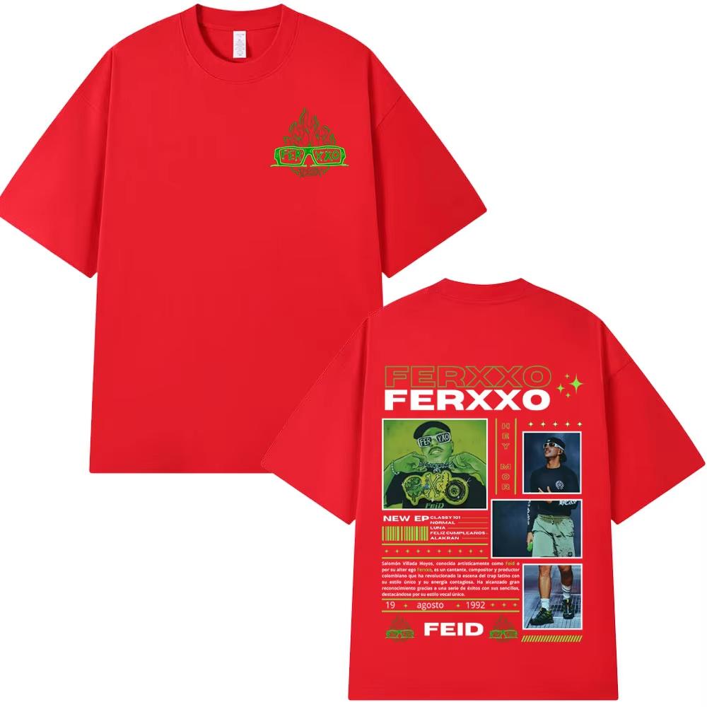 Rapper Feid Ferxxo T-shirt Unisexs Women Clothing Fashion Hip Hop T-shirts Cotton Casual Comfort Short Sleeve Tee Shirt Streetwear