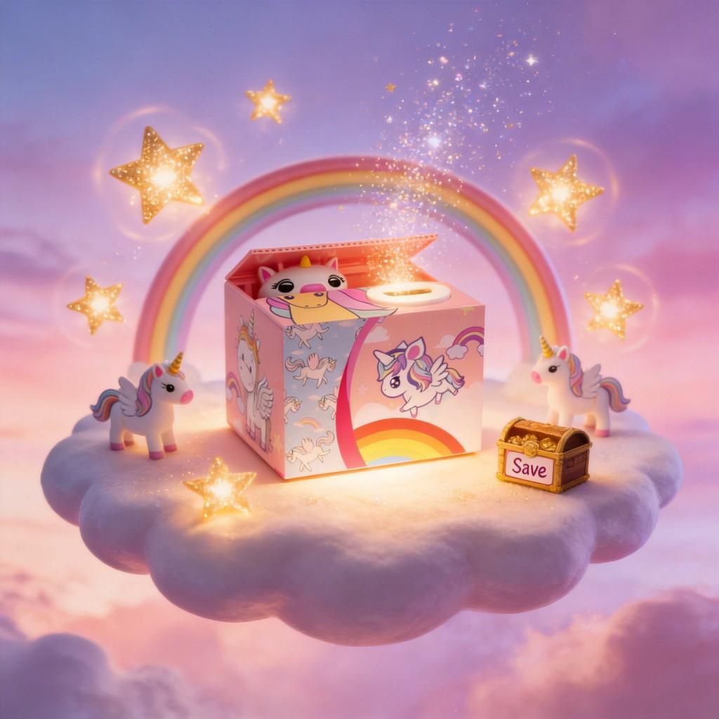 Salvadanaio Unicorno con Design Cartoon in Resina Fatto a Mano per Bambini e Regali
