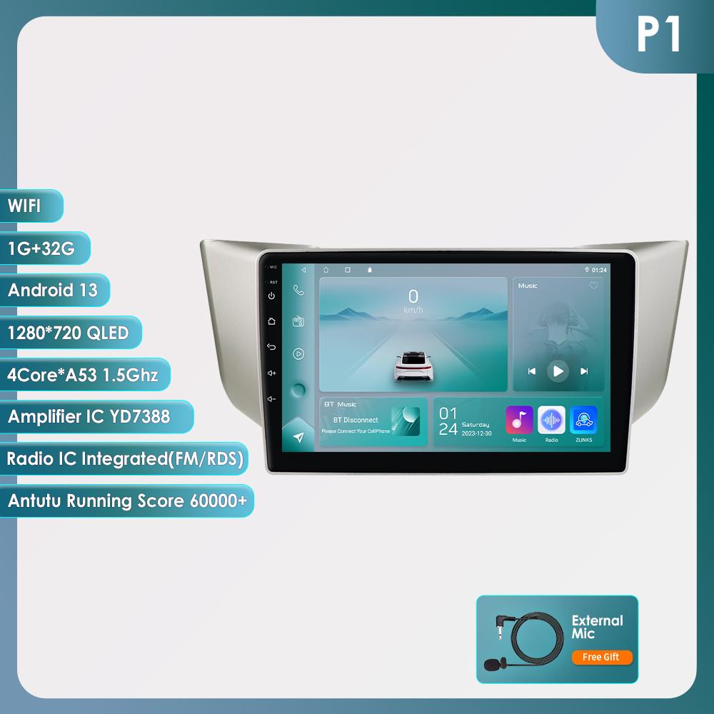 

2din Android Автомобільний радіо Мультимедійний відеоплеєр для Lexus RX300 RX330 RX350 RX400H 2003 - 2014 Навігація GPS Carplay 4G QLED Сенсорний екран Автостерео HC1 4Core 1G 32G