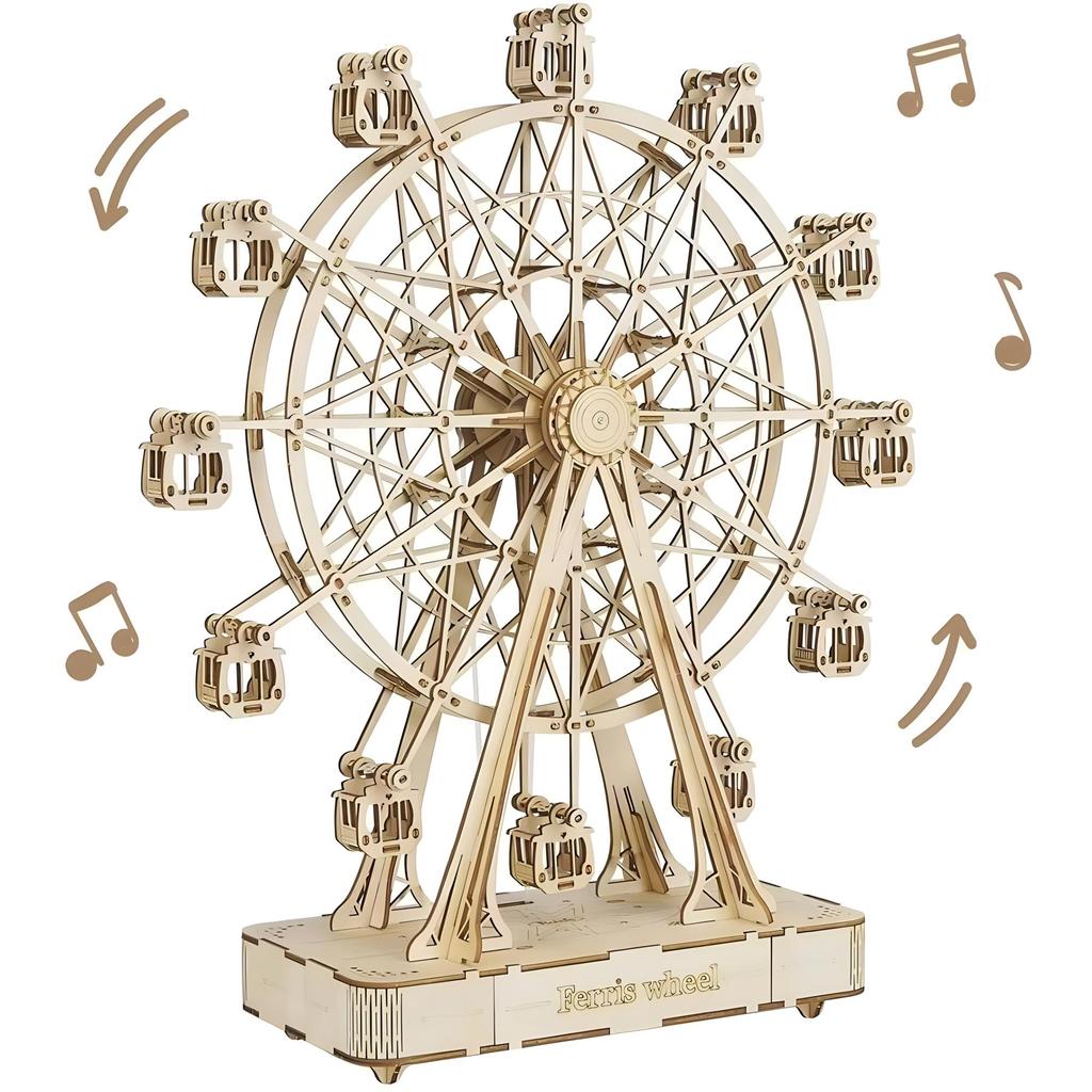 ROBOTIME Rolife Ferris Wheel 3D Wooden Puzzle Music Box TGN01