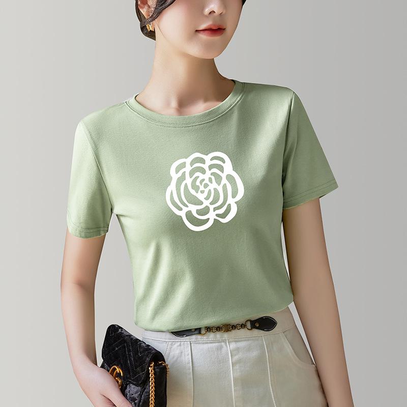 

Черная футболка с короткими рукавами для женщин, новый стиль, геометрический узор, напечатанный, короткий рукав, топ с круглым вырезом спереди и плечами 5XL