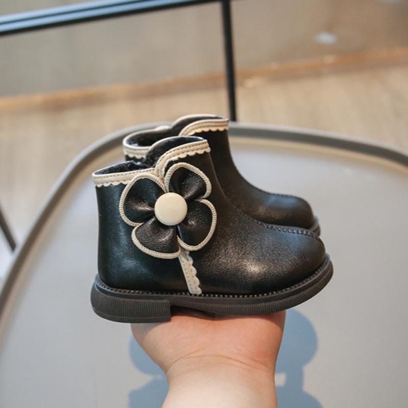 Girls' Velvet Cotton Boots Autumn and Winter Children's Warm Short Boots Girls Boots