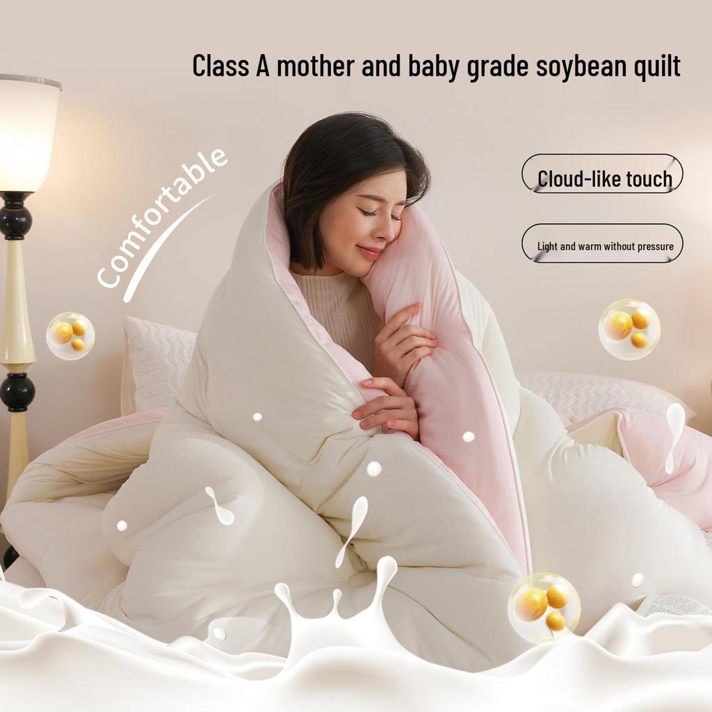 Couette en Coton Tricoté Doux et Fibre de Soja pour Toutes les Saisons - Qualité Classe A Mère & Bébé