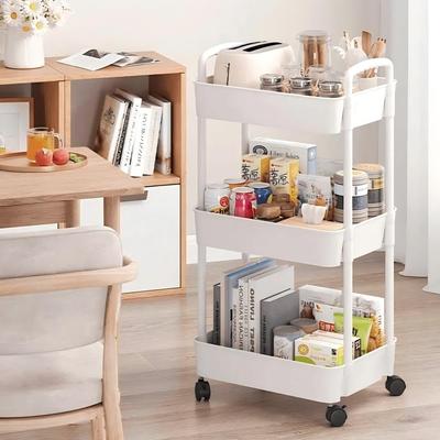 Household Cart Floor Storage Rack, Multi-Functional Kitchen Storage Cart, Movable Storage With Wheels, Multi-Scene Application