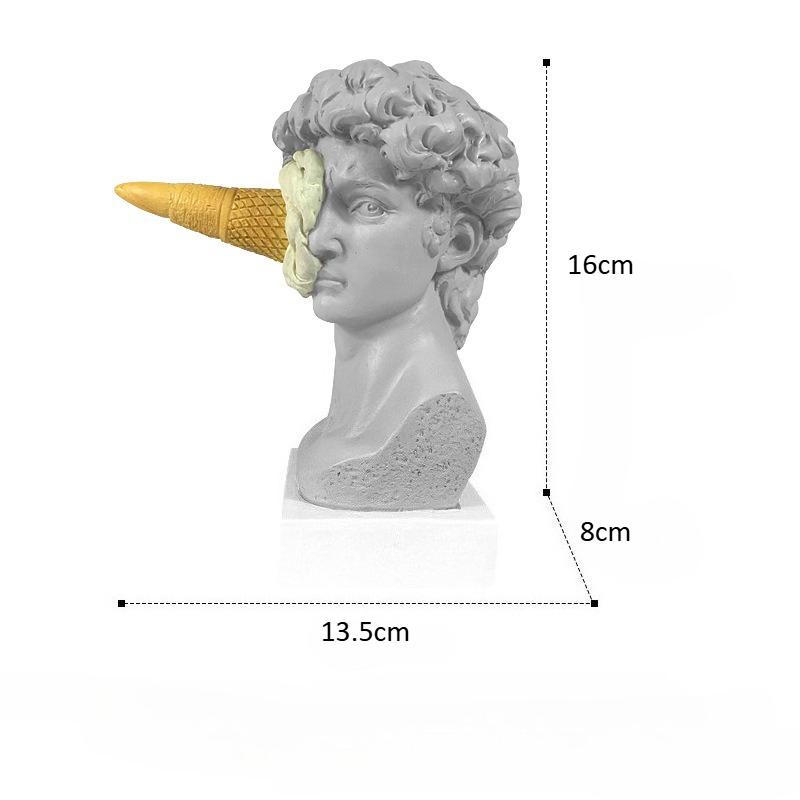 

Modern Nordic Figure Ornament Ice Cream David Figurine Home Decor Sculpture Office Bookshelf Desktop Art Decoration David Statue