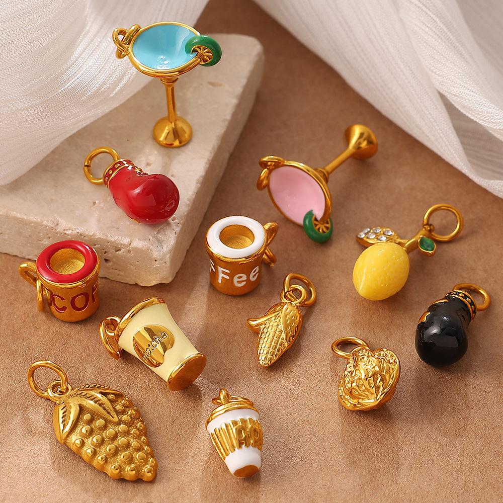 Fashion Three-Dimensional Coffee Cup, Cocktail Cup, Various Styles Diy Pendant Does Not Fade Creative Jewelry Accessories