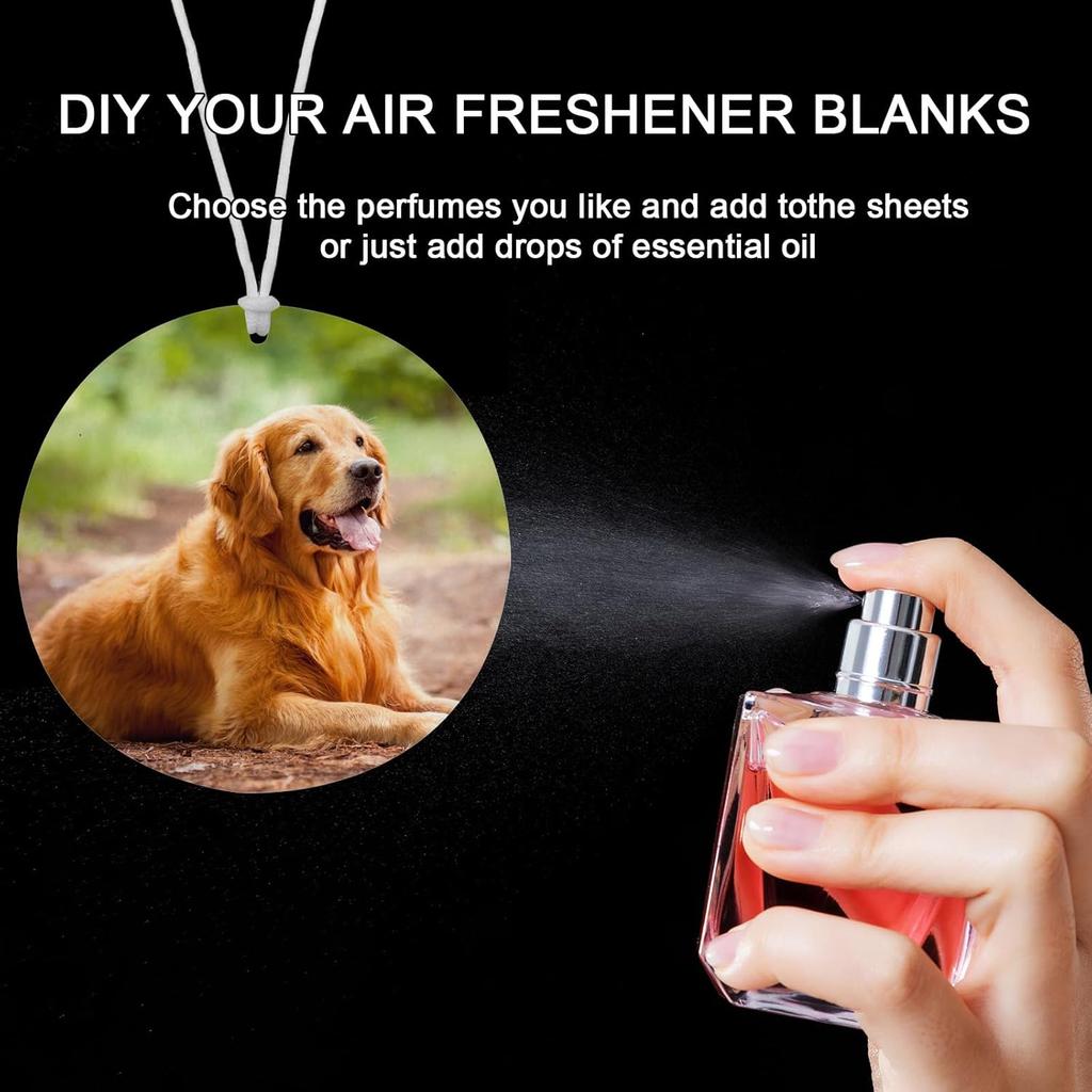 50 Pcs Sublimation Air Fresheners Blanks Sublimation Blanks Products DIY Air Freshener For Car And Home Hanging Decoration Sublimation Car Freshener