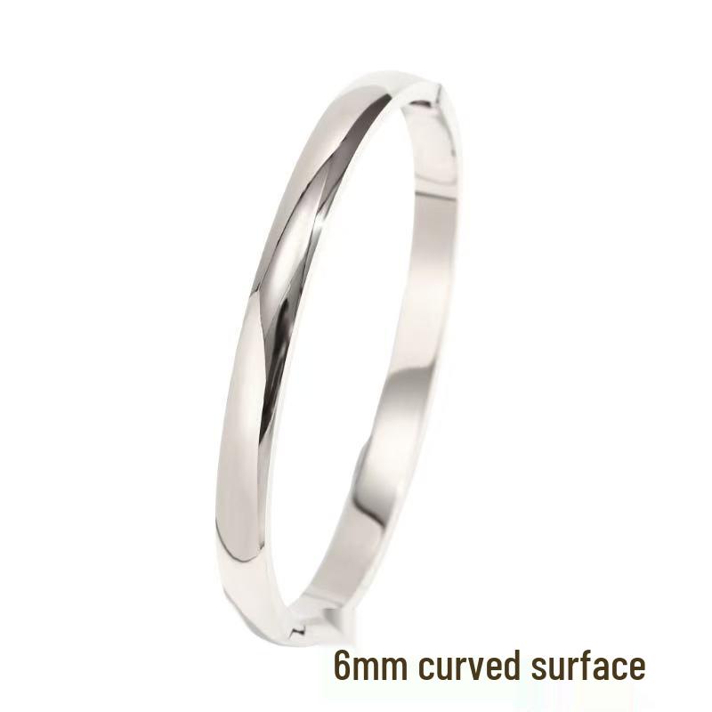 Bracelet de Luxe en Acier Inoxydable pour Femme: Titane Électroplaqué, Sertissage Diamants Complet, Style Européen-Américain