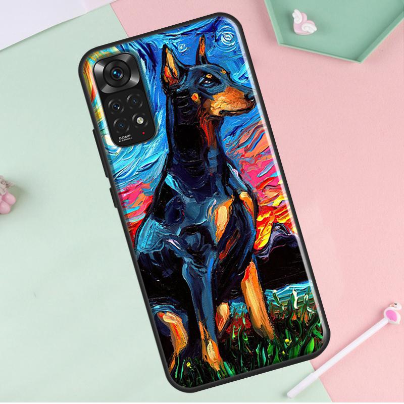 Dackel Dobermann Hund Für Redmi Hinweis 12 Pro Plus Abdeckung Für Redmi Hinweis 10 8 9 11 Pro 12S 11S 10S 9S 9C 10C 12C Fall