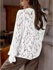 2025 European & Korean Elegant Lace Long Sleeve Button-Up Women's Shirt for Spring/Summer Fashion