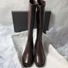 2025 Women's Genuine Leather Knee-High Chunky Heel Rider Boots