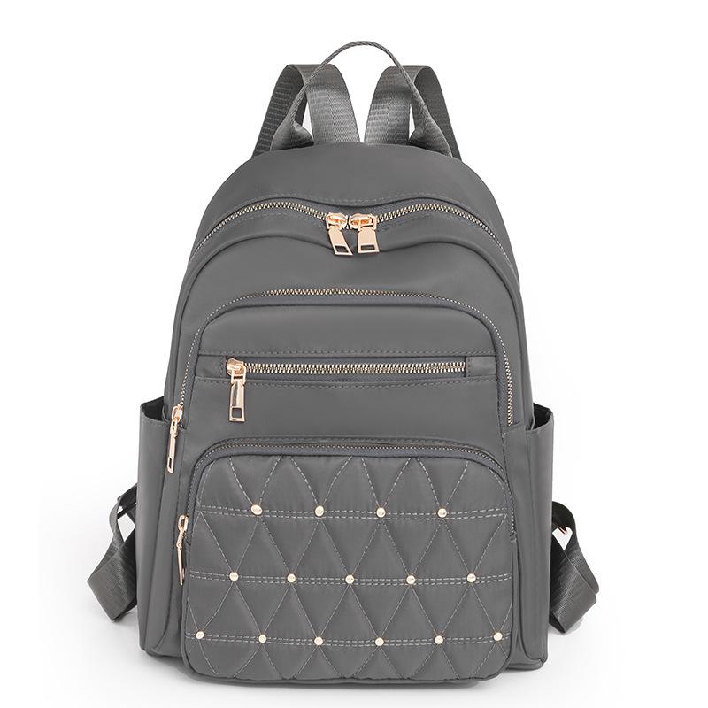 New nylon backpack women s fashion versatile large capacity women s leisure travel backpack серый