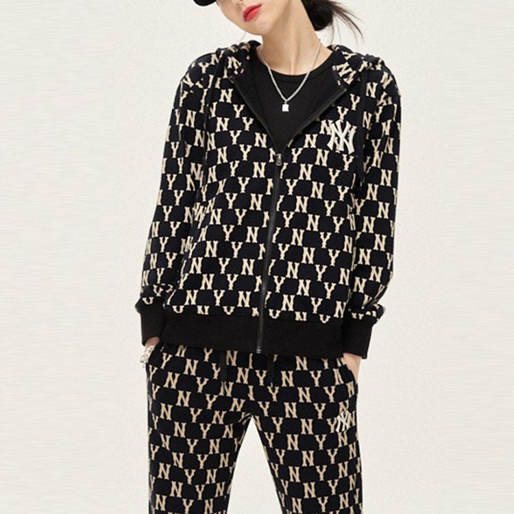 New MLB Old Flower Sweatshirts Unisex Black 3ATRM0114-50BKS