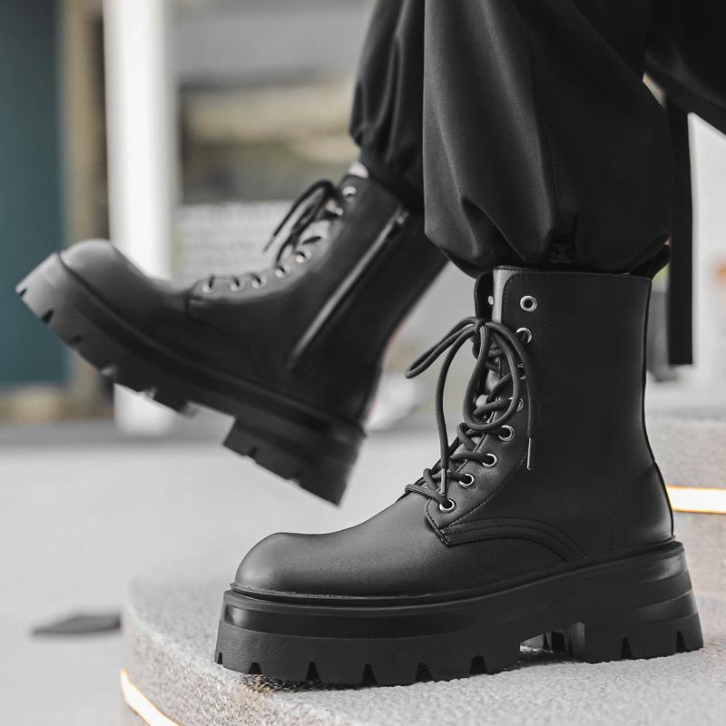 Paris platform derby Martin boots men's big head locomotive boots hiking boots European and American high-top shoes 7368-R