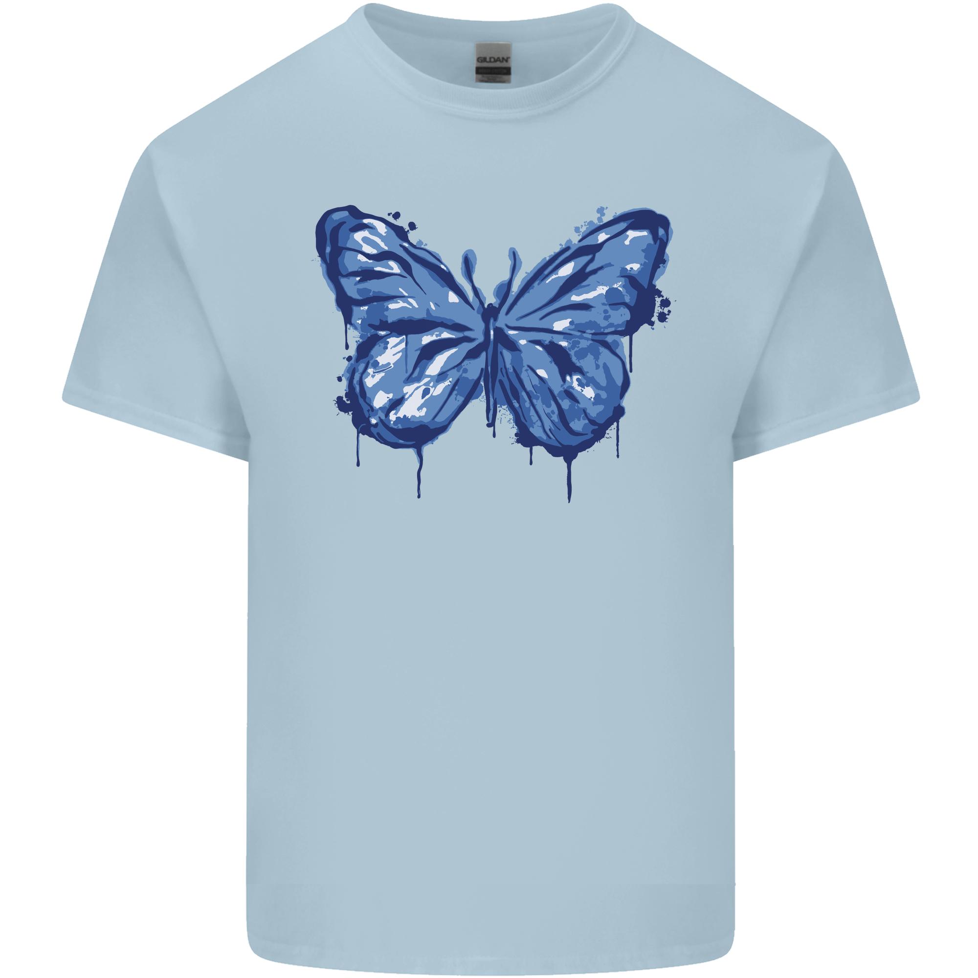 Dripping Blue Butterfly Rhopalocera Unisexs Light Cotton TShirt S