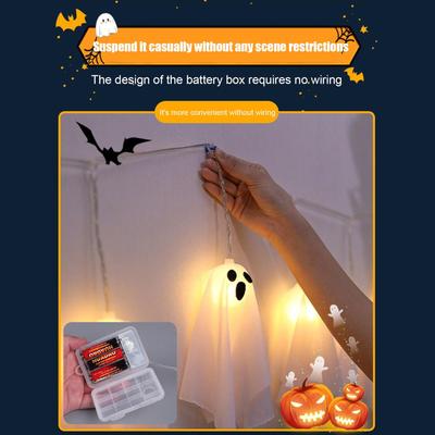 Ghost Lights LED Halloween Lights String Ghost Decor 10 Pieces 8 Modes Ambient Lighting For Home Outdoor Patio Porch Yard Garden