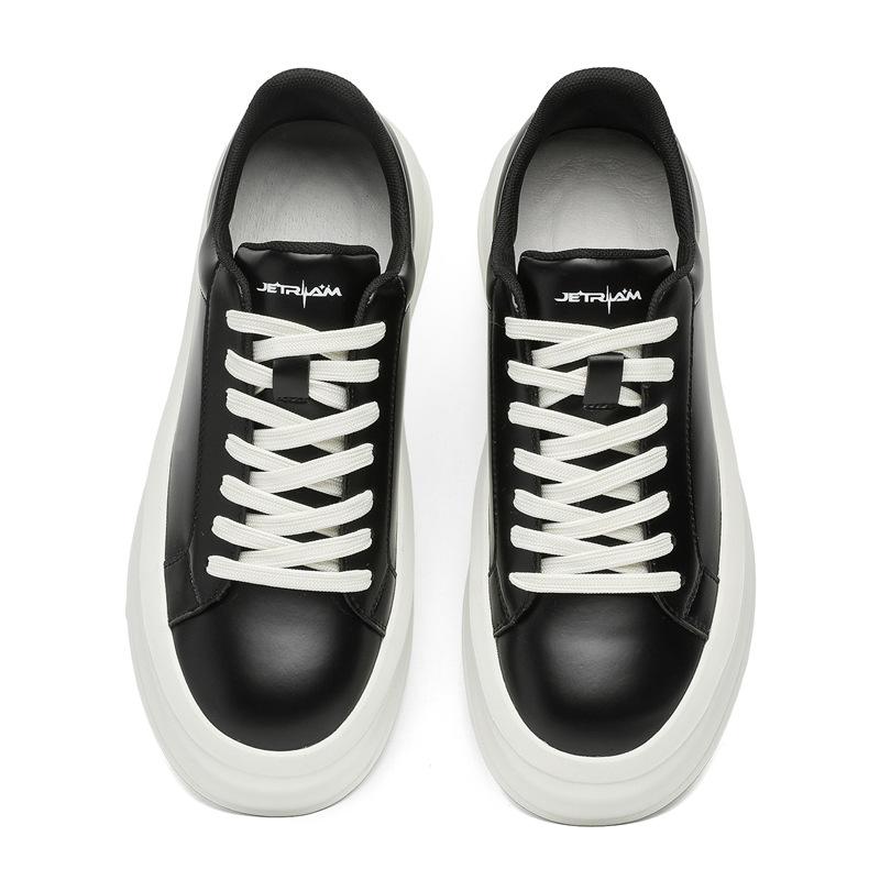 

23025 small white shoes men s thick-soled height increase versatile casual board shoes outdoor travel dress shoes 44 чёрный