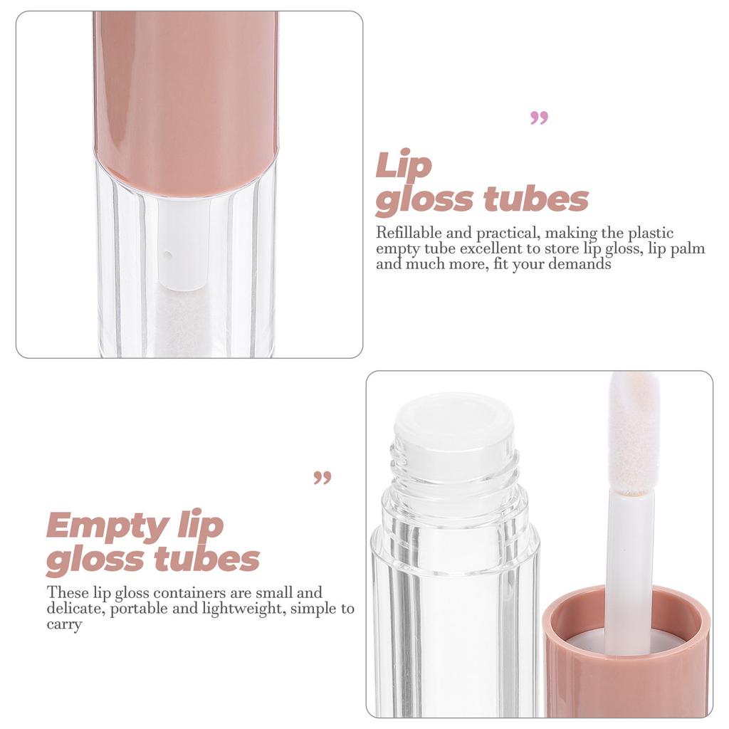 14Pcs Empty Lip Gloss Containers Clear Plastic Tubes for Lip Balm Refillable Smooth Dispensing Portable Compact Design with